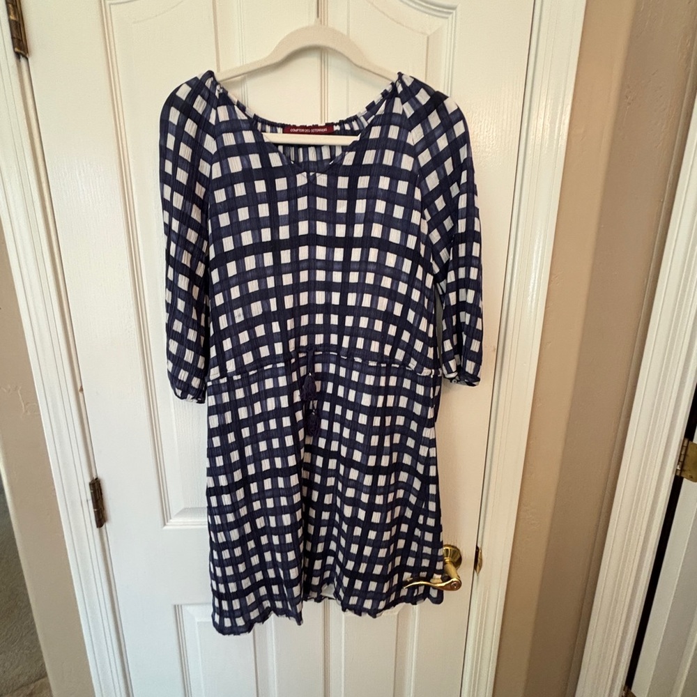 Comptoir Des Cotoniers Pretty Blue & White Checked Dress Women’s XS/S Summer
